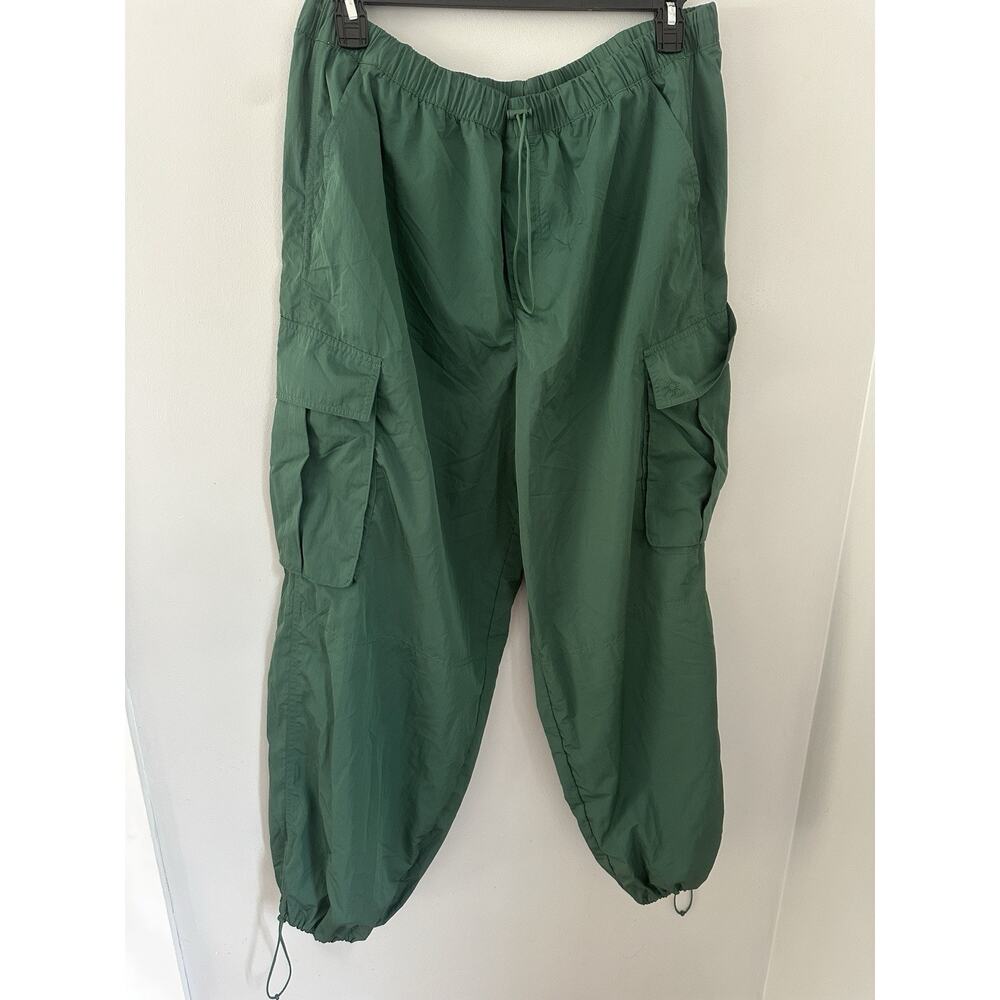 aerie Green Straight-Leg Cargo Jumpsuit Pants